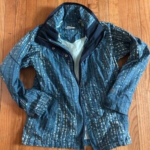 Columbia Blue Patterned Kids Raincoat